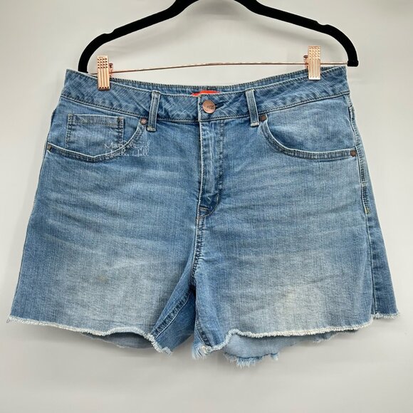 Astor Denim Light Wash Raw Hem Denim Shorts 33W - Picture 1 of 4